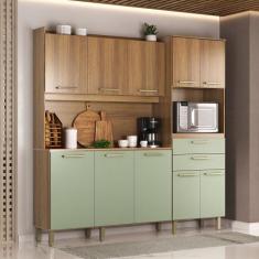 Cozinha Compacta 200cm 10 Portas e 2 Gavetas com Tampo 355 Luciane Móv