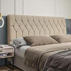 Cabeceira King Estofada Veloplus Dobuê Istambul Bege - Dobue