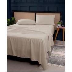 Lençol Queen Superior Sem Elástico Micro percal 400 Fios Acabamento Em