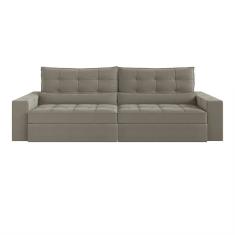 Sofá Retrátil E Reclinável 4 Lugares 280cm Embaúba Extra Cabecasa Madeiramadeira Cinza Claro Fosco