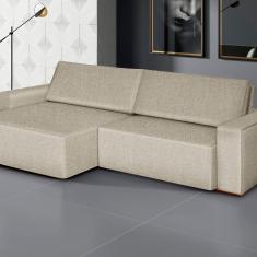 Sofá Siena - Retrátil - Reclinável 220 Cm- Linho Marfim