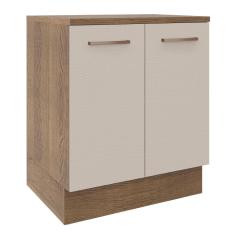Balcão De Cozinha 70 Cm 2 Portas Rustic/crema Agata Madesa Rustic/crema