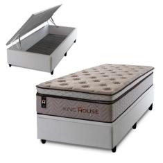 Conjunto Box Baú Liverpool Bege 96x203x80 c/ Molas Ensacadas - King Ho