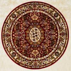 Tapete Redondo Veludo Marbella Çagdas III Vermelho 200x200 cm