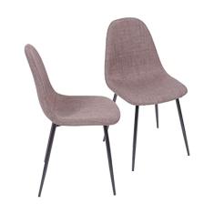 Kit 2 Cadeiras em Linho Base Madeira Charla Or Design Marrom