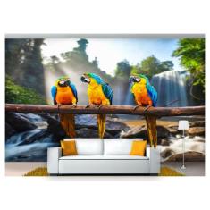 Papel De Parede Animais Família De Pássaros Anm212 - Você Decora