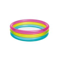 Piscina Infantil Inflável Colorida Anéis 63L Intex