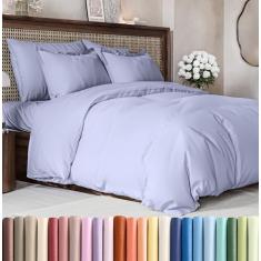 Conjunto de capa de edredom tamanho Queen – capa de edredom tamanho queen extra macia 224 cm x 239 cm com 2 fronhas – Hotel luxuoso fácil de cuidar e não desbota com fechos de zíper e laços – Conjunto