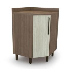 Balcão de Cozinha de Canto com Tampo Evolution 1 PT Tannat e Legno Cre