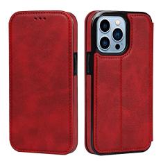 GSYH Capa carteira para iPhone 13/13 Pro/13 Pro Max, Capa flip protetora magnética de couro PU com slot para cartão de crédito Suporte de visualização à prova de choque, TPU, rosa, 13 Mini 5,4 polegadas