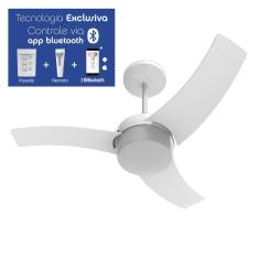 Ventilador Teto Aliseu Wave Branco Com App Bluetooth, Controle Remoto E Parede 127V