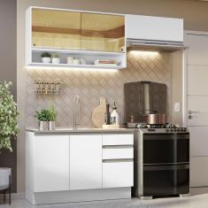 Armário De Cozinha 200Cm Branco Glamy 08 Branco