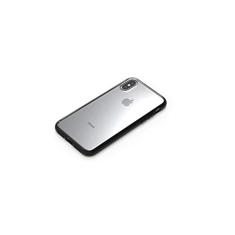 Capa rígida transparente com borda de TPU preta para iPhone Xs Max