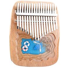Piano de dedo de bolso resina de mogno, piano de polegar 17 teclas Kalimba, piano Mbira para amantes de música, teclado de percussão de dedo com martelo de afinação de piano, (17 cm x 13 cm) A