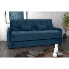 Sofá Cama C/ Aux. Madalena Masserati Azul E403 - Matrix