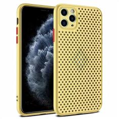 Capa de silicone macio com resfriamento respirável para iPhone 14 13 12 11 Pro XS Max Mini X XR 6S 8 7 Plus Capa de dissipação de calor ultrafina, amarela, para iPhone 14