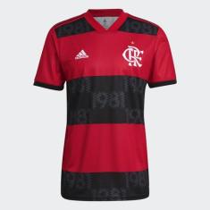 Camisa Flamengo I Adidas 21/22 Vermelha/Preta