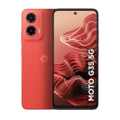Smartphone Motorola Moto g35 5G Coral 256GB 4GB RAM + 8GB Ram Boost e Camera 50MP com AI NFC Tela 6.7" com Superbrilho
