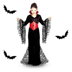 Fantasia Infantil Vampira Bruxa Halloween Carnaval Meninas - Bimport, 