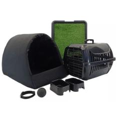 Kit Cachorro Gato Cama Caminha Iglu Transporte Sanitário Grama Sintéti