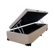 Cama Box Báu Solteiro 088x188 Em material sintético Blindada Reforçada
