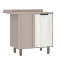 Balcão de Cozinha com Tampo Canto Reto 95 cm 1 Porta Aspen Luciane Móv