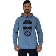 Blusa Moletom Tradicional Com Touca MXD Conceito Caveira De Óculos, Ma