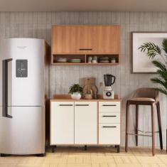 Armário de Cozinha Compacta Modulada com Balcão Havana Multimóveis CR2