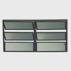 Janela de Alumínio Basculante 2 Seções 60x120cm Vidro Mini Boreal Plus Brimak