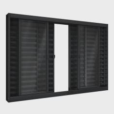 Janela de Aço Veneziana de Correr Central 6 Folhas 100x120cm Aço Pronto Riobras