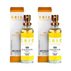 Kit 2 Perfume Chic Woman Amakha Paris Feminino Bolso Bolsa