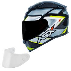 Capacete Moto Asx Eagle Sv Fast Amarelo Oculos +Viseira Fume