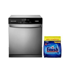 Imagem de Kit Lava-Louças Brastemp 8S Cinza BLF08BS e Detergente Pó Finish 700g Kit Lava-Louças Brastemp 8S Cinza BLF08BS 220V e Detergente Pó Finish 700g