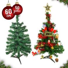 Arvore De Natal 60 Cm 50 Galhos Pequenos Bela Flor Simples - AuShopExp