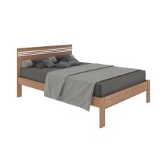 Cama De Casal Para Colchão 138 X 188Cm Multimóveis Vcr35013 Amêndoa/Branco Amêndoa/Branco