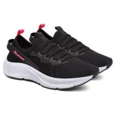 Tenis Feminino Caminhada Linha Conforto Estilo Premuim Cor e Rosa-Feminino