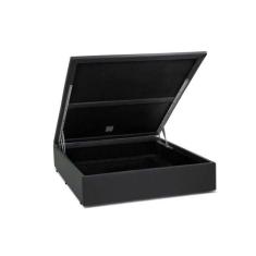 Base Box Baú Blindado Casal AColchoes Sintético Cinza 49x138x188