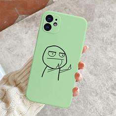 Capa de telefone engraçada para iphone 11 12 13 pro max mini capas de dedo médio para iphone 7 8 plus x xr xs max capa traseira macia, matcha verde t2621, para iphone 13 pro