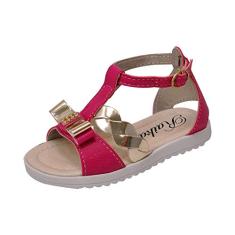 Sandália Papete Infantil Menina Laço Trança Pink