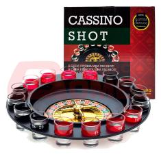 Jogo Roleta Cassino com 16 Copos Shot