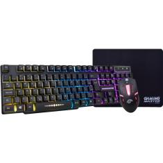 Kit mouse, teclado e mousepad k-mex km5228 rgb +  moa834 + pad fxx preto - b3km5228u11cb1x