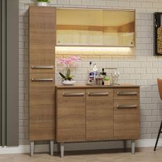 Armário de Cozinha Compacta 137cm Rustic Emilly Madesa 06