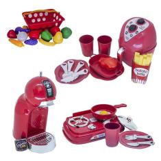 Kit Cozinha Infantil Chef Air Fryer Cooktop Fruta Legume 33P