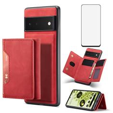 Asuwish Capa de celular para Google Pixel 6 Pro com protetor de tela de vidro temperado e suporte para cartão de crédito, acessórios de couro para celular Pixel6Pro Pixel6 XL 6XL Pixle 6Pro 5G