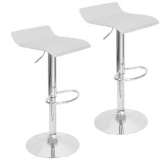 Kit 2 Banquetas Toquio Wave Enzo Belo Horizonte Giratória Com Regulagem - Cinza