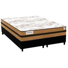 Cama Box Queen: Colchão Molas Ensacadas Plumatex MasterPocket Smart Milano + Base CRC Suede Black(158x198)