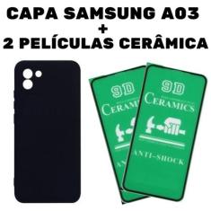 Capa Capinha Aveludada + 2 Películas Cerâmica Celular Samsung Galaxy A