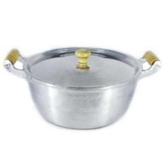 Caçarola Panela Alumínio Polido Alça Madeira Bojuda 26cm - DIVIFORTE