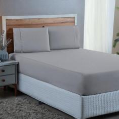 Jogo Cama Solteiro com Elástico e Fronha Ponto Palito 2 Peças Algodão 