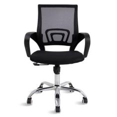 Cadeira Diretor Giratória com base cromada - Preto Preta - Universal M